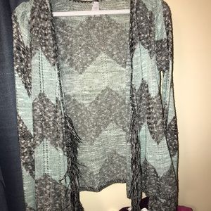 Blue/black cardigan from vanity. Size XS